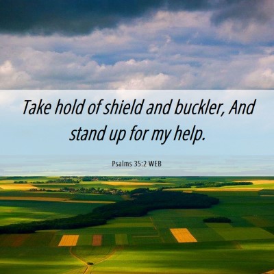 Picture 06 - Psalms 35:2 WEB - Take hold of shield and buckler, And stand up for - Bible Verse Picture