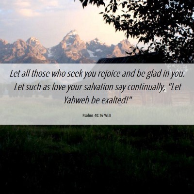Picture 06 - Psalms 40:16 WEB - Let all those who seek you rejoice and be glad in - Bible Verse Picture