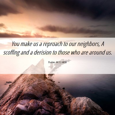 Picture 06 - Psalms 44:13 WEB - You make us a reproach to our neighbors, A - Bible Verse Picture