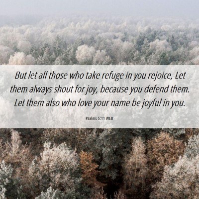 Picture 06 - Psalms 5:11 WEB - But let all those who take refuge in you rejoice, - Bible Verse Picture