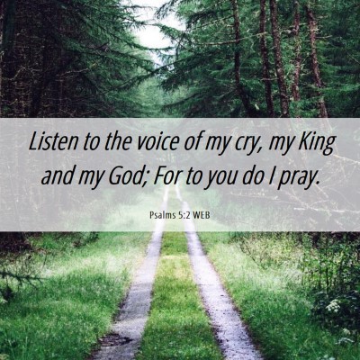 Picture 06 - Psalms 5:2 WEB - Listen to the voice of my cry, my King and my - Bible Verse Picture