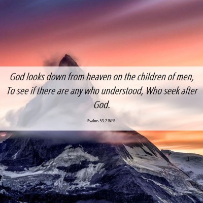 Picture 06 - Psalms 53:2 WEB - God looks down from heaven on the children of - Bible Verse Picture