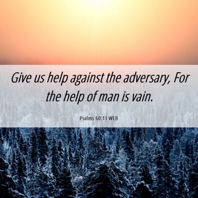 Picture 06 - Psalms 60:11 WEB - Give us help against the adversary, For the help - Bible Verse Picture