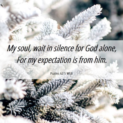 Picture 06 - Psalms 62:5 WEB - My soul, wait in silence for God alone, For my - Bible Verse Picture