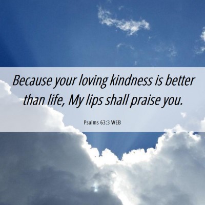 Picture 06 - Psalms 63:3 WEB - Because your loving kindness is better than life, - Bible Verse Picture