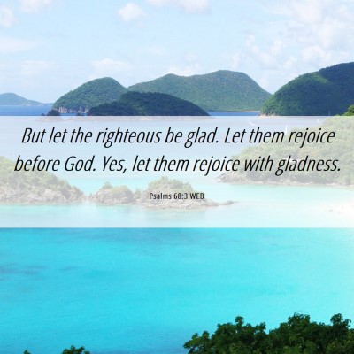 Picture 06 - Psalms 68:3 WEB - But let the righteous be glad. Let them rejoice - Bible Verse Picture