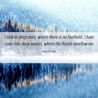 Picture 06 - Psalms 69:2 WEB - I sink in deep mire, where there is no foothold. - Bible Verse Picture