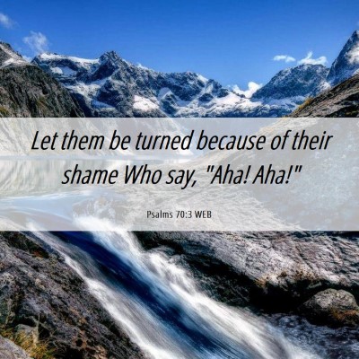 Picture 06 - Psalms 70:3 WEB - Let them be turned because of their shame Who - Bible Verse Picture