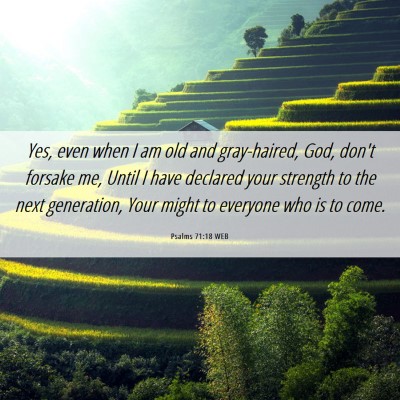 Picture 06 - Psalms 71:18 WEB - Yes, even when I am old and gray-haired, God, - Bible Verse Picture