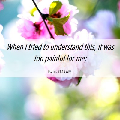 Picture 06 - Psalms 73:16 WEB - When I tried to understand this, It was too - Bible Verse Picture