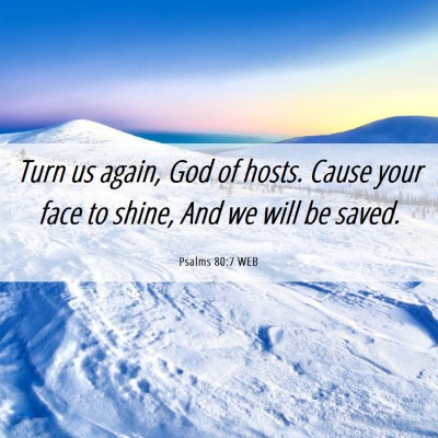 Picture 06 - Psalms 80:7 WEB - Turn us again, God of hosts. Cause your face to - Bible Verse Picture