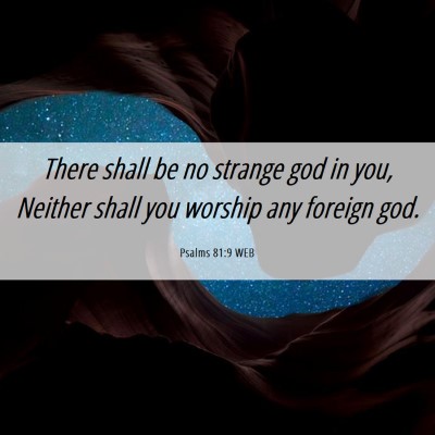 Picture 06 - Psalms 81:9 WEB - There shall be no strange god in you, Neither - Bible Verse Picture