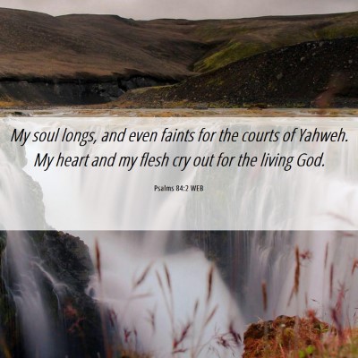 Picture 06 - Psalms 84:2 WEB - My soul longs, and even faints for the courts of - Bible Verse Picture
