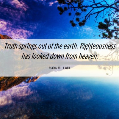 Picture 06 - Psalms 85:11 WEB - Truth springs out of the earth. Righteousness has - Bible Verse Picture