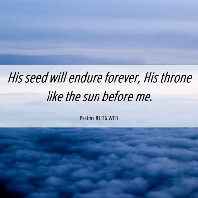 Picture 06 - Psalms 89:36 WEB - His seed will endure forever, His throne like the - Bible Verse Picture