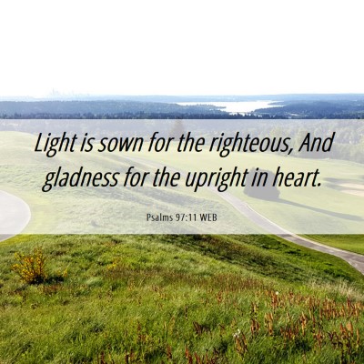 Picture 06 - Psalms 97:11 WEB - Light is sown for the righteous, And gladness for - Bible Verse Picture