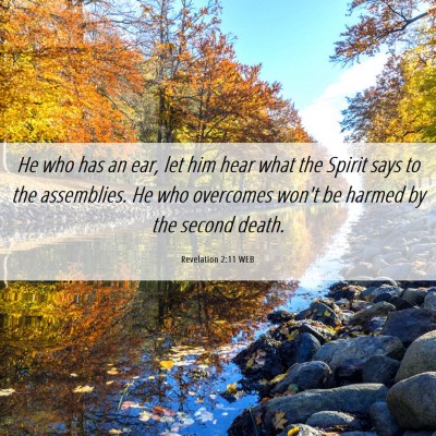 Picture 06 - Revelation 2:11 WEB - He who has an ear, let him hear what the Spirit - Bible Verse Picture