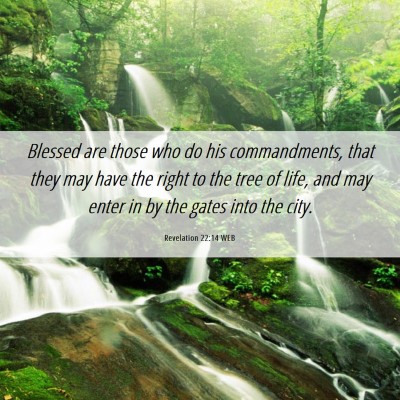 Picture 06 - Revelation 22:14 WEB - Blessed are those who do his commandments, that - Bible Verse Picture