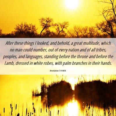 Picture 06 - Revelation 7:9 WEB - After these things I looked, and behold, a great - Bible Verse Picture