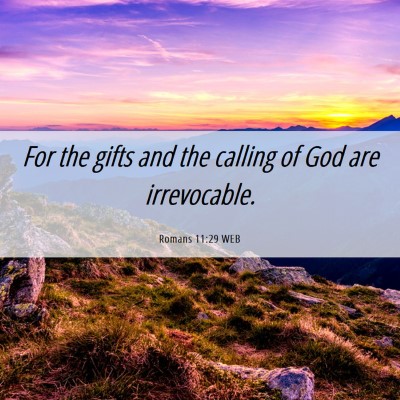 Picture 06 - Romans 11:29 WEB - For the gifts and the calling of God are - Bible Verse Picture
