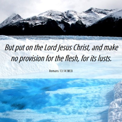 Picture 06 - Romans 13:14 WEB - But put on the Lord Jesus Christ, and make no - Bible Verse Picture