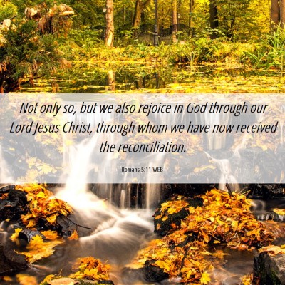 Picture 06 - Romans 5:11 WEB - Not only so, but we also rejoice in God through - Bible Verse Picture