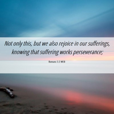 Picture 06 - Romans 5:3 WEB - Not only this, but we also rejoice in our - Bible Verse Picture