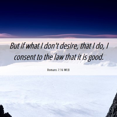 Picture 06 - Romans 7:16 WEB - But if what I don't desire, that I do, I consent - Bible Verse Picture