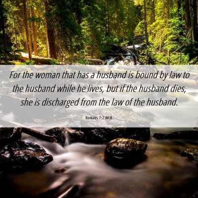 Picture 06 - Romans 7:2 WEB - For the woman that has a husband is bound by law - Bible Verse Picture