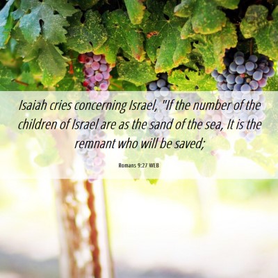 Picture 06 - Romans 9:27 WEB - Isaiah cries concerning Israel, 