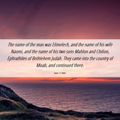 Picture 06 - Ruth 1:2 WEB - The name of the man was Elimelech, and the name - Bible Verse Picture
