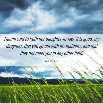 Picture 06 - Ruth 2:22 WEB - Naomi said to Ruth her daughter-in-law, It is - Bible Verse Picture