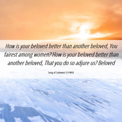 Picture 06 - Song of Solomon 5:9 WEB - How is your beloved better than another beloved, - Bible Verse Picture