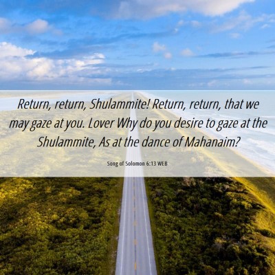 Picture 06 - Song of Solomon 6:13 WEB - Return, return, Shulammite! Return, return, that - Bible Verse Picture