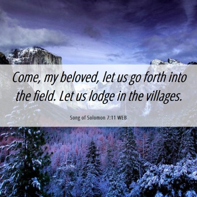 Picture 06 - Song of Solomon 7:11 WEB - Come, my beloved, let us go forth into the field. - Bible Verse Picture