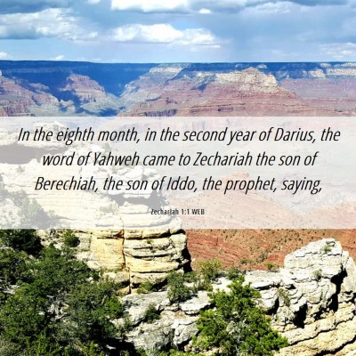 Picture 06 - Zechariah 1:1 WEB - In the eighth month, in the second year of - Bible Verse Picture