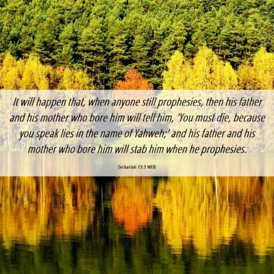Picture 06 - Zechariah 13:3 WEB - It will happen that, when anyone still - Bible Verse Picture