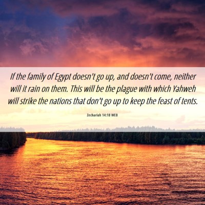 Picture 06 - Zechariah 14:18 WEB - If the family of Egypt doesn't go up, and doesn't - Bible Verse Picture