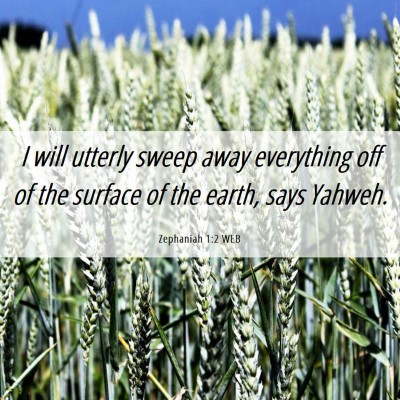 Picture 06 - Zephaniah 1:2 WEB - I will utterly sweep away everything off of the - Bible Verse Picture