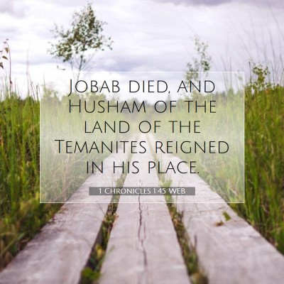 Picture 07 - 1 Chronicles 1:45 WEB - Jobab died, and Husham of the land of the - Bible Verse Picture
