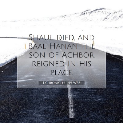 Picture 07 - 1 Chronicles 1:49 WEB - Shaul died, and Baal Hanan the son of Achbor - Bible Verse Picture