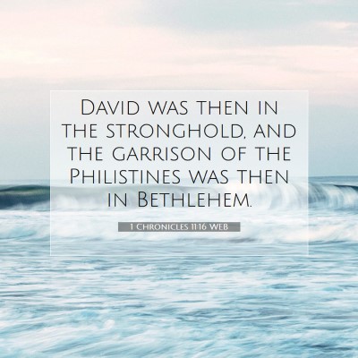 Picture 07 - 1 Chronicles 11:16 WEB - David was then in the stronghold, and the - Bible Verse Picture