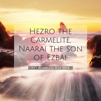 Picture 07 - 1 Chronicles 11:37 WEB - Hezro the Carmelite, Naarai the son of - Bible Verse Picture