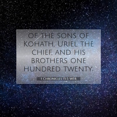 Picture 07 - 1 Chronicles 15:5 WEB - of the sons of Kohath, Uriel the chief, and his - Bible Verse Picture