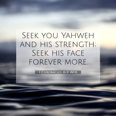 Picture 07 - 1 Chronicles 16:11 WEB - Seek you Yahweh and his strength; Seek his face - Bible Verse Picture
