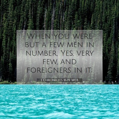 Picture 07 - 1 Chronicles 16:19 WEB - When you were but a few men in number, Yes, very - Bible Verse Picture