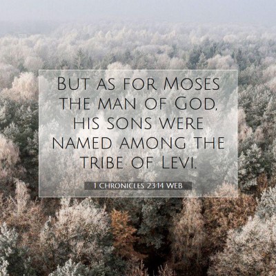 Picture 07 - 1 Chronicles 23:14 WEB - But as for Moses the man of God, his sons were - Bible Verse Picture