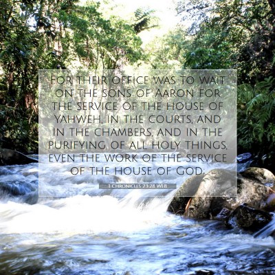 Picture 07 - 1 Chronicles 23:28 WEB - For their office was to wait on the sons of Aaron - Bible Verse Picture