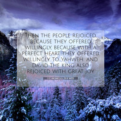 Picture 07 - 1 Chronicles 29:9 WEB - Then the people rejoiced, because they offered - Bible Verse Picture