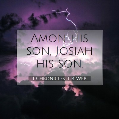 Picture 07 - 1 Chronicles 3:14 WEB - Amon his son, Josiah his - Bible Verse Picture